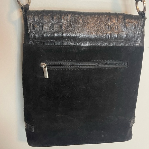 Vintage black suede and alligator crossbody bag - Picture 10 of 13